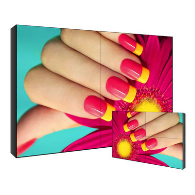Monitor LCD Dinding Video Bezel Ultra Sempit 1.8mm Dalam Ruangan 2x3 Full HD 65 inci
