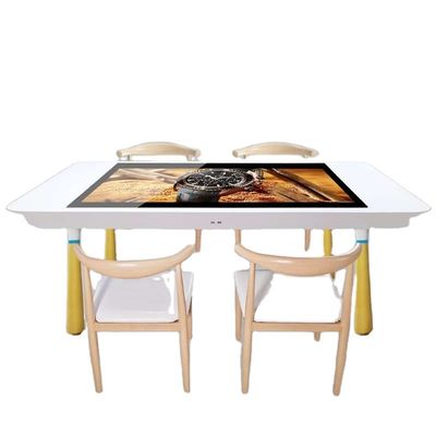 Meja Kopi Multitouch Restoran Meja Layar Interaktif Kapasitif 55 Inch