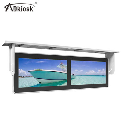 Pemutar Iklan Bus yang Dipasang di Langit-Langit / Layar LCD Ganda 18.5Inch 220V