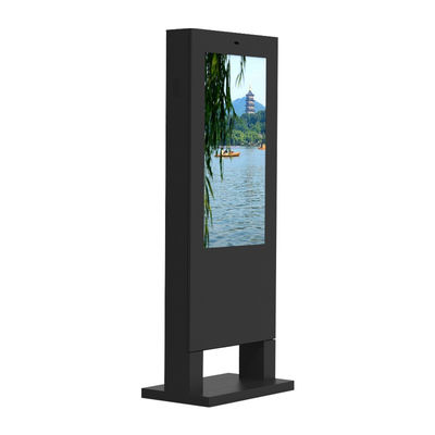 LCD Hitam 43Inch Android Advertising Player IP65 Floor Stand Digital Signage