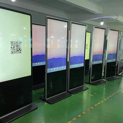 Kios Layar Sentuh Interaktif 55 Inch Floor Stand Capacitive Multi Touch Kiosk