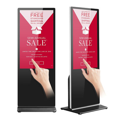 65Inch Layar Sentuh Interaktif Kios Lantai Berdiri Android Untuk Bank