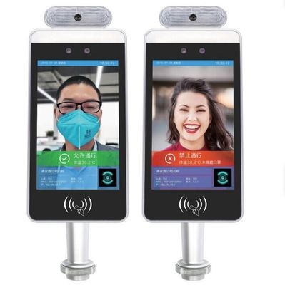Terminal Pengenalan Wajah Layar 7 Inch Pemindai Termometer Inframerah dengan perangkat lunak kehadiran