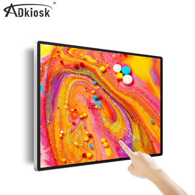 VGA HDMI Infrared Wall Mounted Advertising Player Interaktif LVDS Inframerah