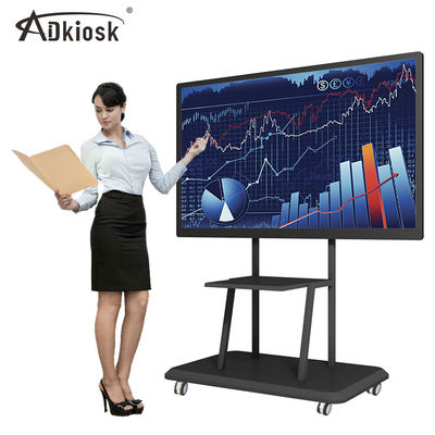 178W USB2.0 Layar Sentuh Papan Tulis Interaktif Resolusi 4K 55in 65in OPS