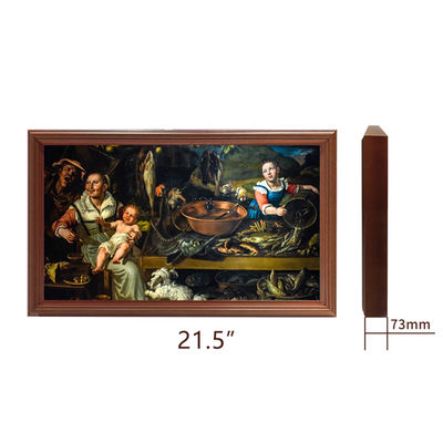 CB 43&quot; Picture Frame Advertising Player 118W Dengan Perbatasan Kayu