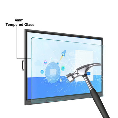 Layar Sentuh LCD Papan Tulis Interaktif 75 inci Aluminium Fram 4k Untuk Pengajaran
