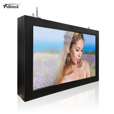 Layar LCD Luar Tempered Glass 500cd / M2 1080p IP55 Wall Mounted