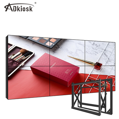 Layar Penyambungan LCD 4x4 55 Inch Bezel 1.7mm Dengan Braket Aluminium