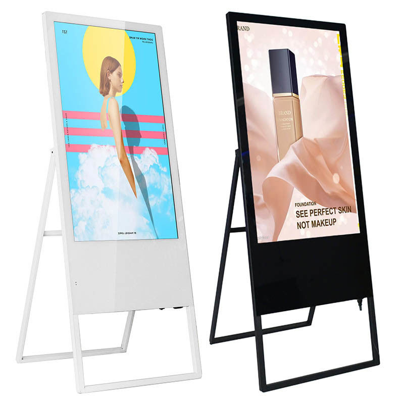 220V 16:09 Papan Iklan LCD 16.7M Layar Sentuh Warna Totem Digital Signage