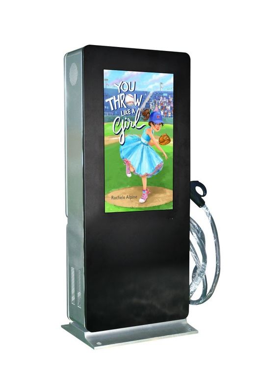 Tampilan Layar Sentuh Digital 32 Inch Kaca 6mm Dengan Backlit Power Outdoor Digital Totem